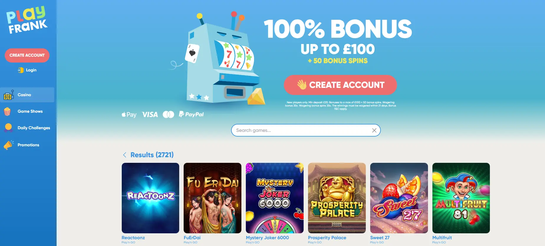 Play Frank slot Play Frank