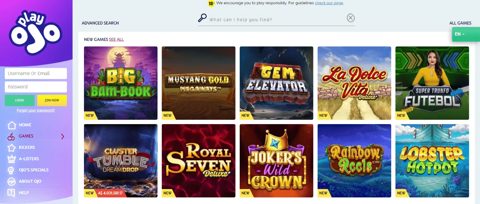 PlayOJO casino UK PlayOJO casino